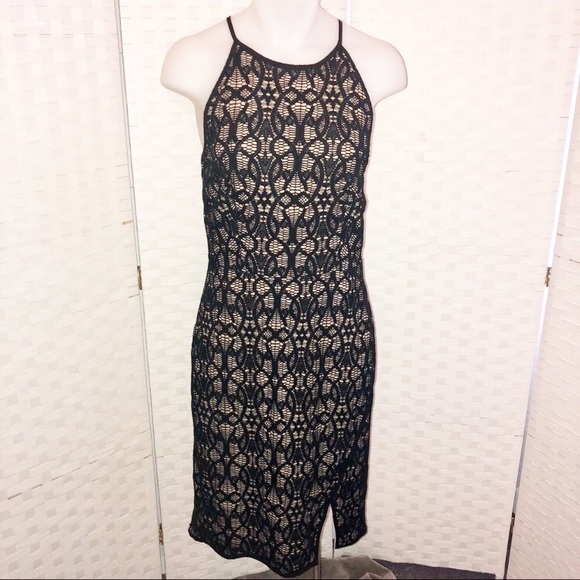 NWOT Bisou Bisou Black lace cocktail dress Sz 8 - Picture 1 of 4
